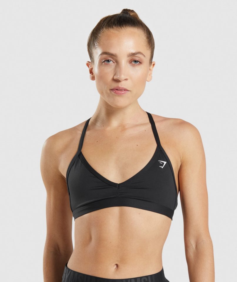 Staniki Sportowe Gymshark Minimal Damskie Czarne | PL 942GTS